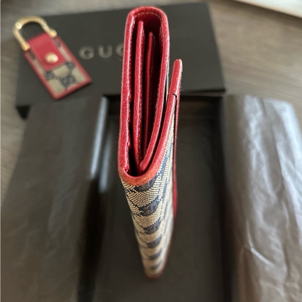 Vintage Gucci Long Wallet - Red/Navy blue - Picture 10 of 12